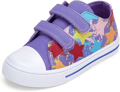 Unisex Anti-Slip Sneakers Kids Easy Fasten Shoes Toddler Casual Lightweight Canvas Shoes for Girls Boys in Kuwait