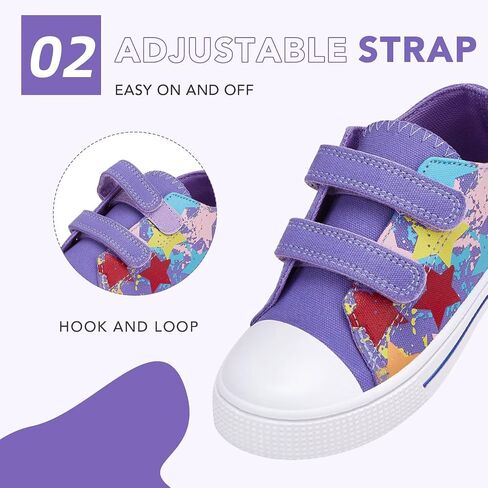 Unisex Anti-Slip Sneakers Kids Easy Fasten Shoes Toddler Casual Lightweight Canvas Shoes for Girls Boys in Kuwait
