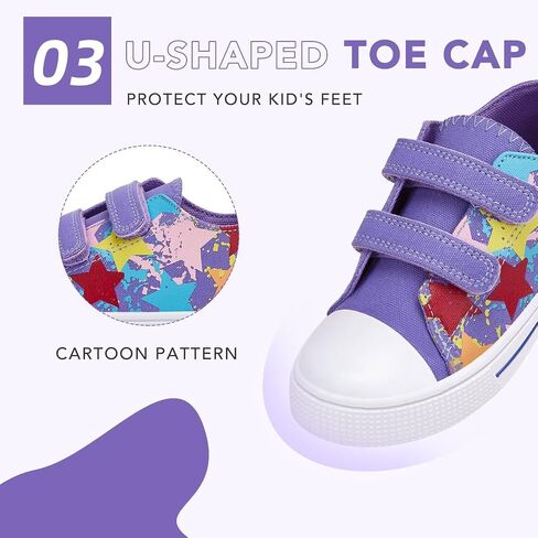 Unisex Anti-Slip Sneakers Kids Easy Fasten Shoes Toddler Casual Lightweight Canvas Shoes for Girls Boys in Kuwait