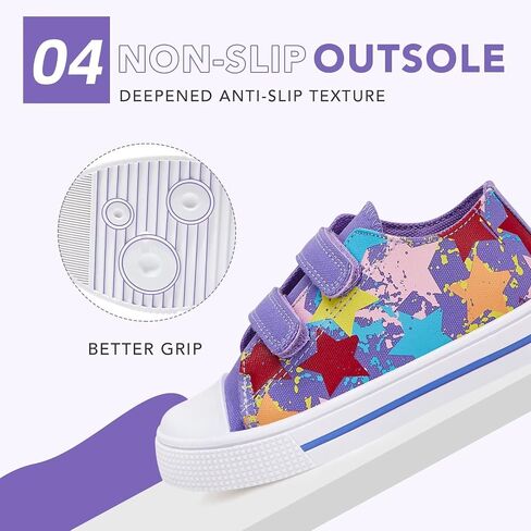 Unisex Anti-Slip Sneakers Kids Easy Fasten Shoes Toddler Casual Lightweight Canvas Shoes for Girls Boys in Kuwait