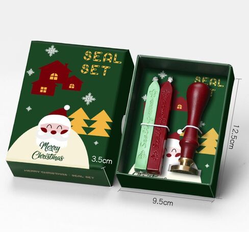 Mceal Christmas Wax Seal Stamp Kit, 2 Wax Sticks & 1 Stamp Seal for Gift Wrapping, DIY Holiday Greeting Cards, Envelopes and Invitations in Saudi Arabia