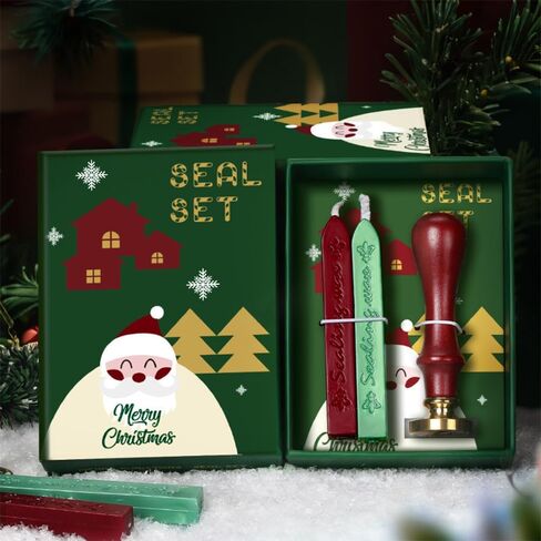 Mceal Christmas Wax Seal Stamp Kit, 2 Wax Sticks & 1 Stamp Seal for Gift Wrapping, DIY Holiday Greeting Cards, Envelopes and Invitations in Saudi Arabia