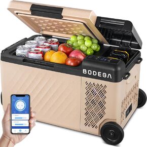 BODEGACOOLER 12 Volt Car Refrigerator, APP Control Car Fridge, 20 Quart Portable Freezer -4℉~68℉, Battery Powered 20V Dewalt & 12V/24 DC & 110-240 AC for Outdoor Camping Travel RV Home (No Battery) in Kuwait