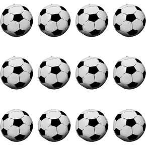 12 Pack - Inflatable Blow Up Giant 16" Black and White Soccer Ball Beach Balls