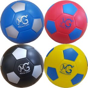 Macro Giant 6 Inch (Dia.) PU Foam Soccer, Multi Colors, Training Balls, Beginner, Playground Ball, Kid Sports, Kickball, Physical Education Exercise
