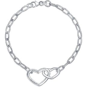 Bling Jewelry BFF Eternal Friendship Love Interlocking Mini Eternity Ring Circles Heart Infinity Bracelets For Women Teens Mother Daughter Couples .925 Sterling Silver Small Wrist 6, 7' 7.5"