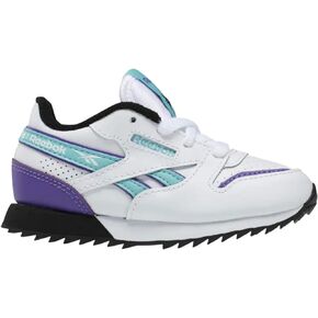 Reebok Kids CL Leather Ripple MU (Infant/Toddler) Sneaker Shoes (10) White Purple