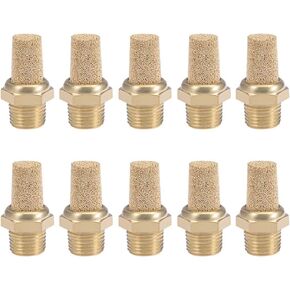 uxcell 1/4 PT Sintered Bronze Exhaust Muffler with Brass Body Protruding 10pcs