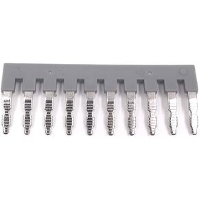 Erayco 10Pcs EB10-6 DIN Rail Terminal Block Press-Fit Jumper, Insert-Pull Bridging Matching UK-2.5B UK5N UDK4 UKK5 External Bridge Copper Jumpers 10 Pole