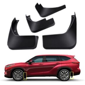 Mud Flaps Kit for 2024 Toyota Highlander 2020-2023 Mud Splash Guard Fender Front and Rear 4-PC Set