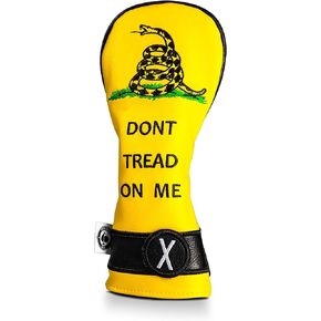 Pins & Aces Golf Co. Don’t Tread On Me Premium Headcover - Quality Leather, Hand-Made Head Cover - Style and Customize Your Golf Bag - Tour Inspired, American, Patriotic Classic Design
