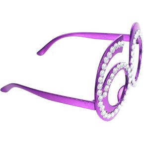 Abaodam 1 Pair birthday glasses gold decorations gold trim rhinestone sunglasses Birthday Decoration anniversary