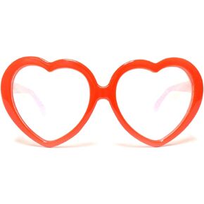 GloFX Diffraction Glasses | Red Heart Glasses | Party EDM Rave Accessory | Visual 3D Prism Geometric Rainbow Effects