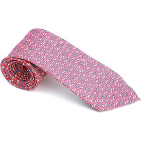Kings and Wolves Men's 100% Silk Neckties Dachshund Printed Tie (Watermelon Pink)
