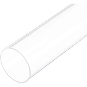 10" Clear Plastic Rigid Pipe 46mm x 50mm(1.8" x 2") Acrylic Tube Round Polycarbonate Tubing, [for Plumbing, Hydraulics, Pneumatics, Aquarium, DIY]