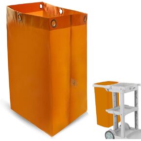 Replacement Janitorial Cart Bag, Waterproof High Capacity Cleaning Cart Bag, Thickened Housekeeping Cart Cleaning Bags for Housekeepers Commercial Janitor Cart Bag, Yellow