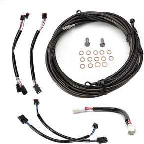 MoKitDora Touring Handlebar Extended Cable Kit كابل قابض خط الفرامل CAN-Bus TBW بدوره إشارة الأسلاك تسخير ل 2017-2020 Harley FLTR FLHR FLHX FLHT مع ABS (مخلب هيدروليكي) 14 "المقود، أسود