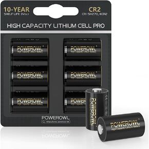 POWEROWL CR2 3V Lithium Battery, High Capacity CR2 3 Volt Batteries Cell, Long Lasting Power, 6 Pack