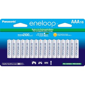 Panasonic BK-4MCCA16FA eneloop AAA 2100 Cycle Ni-MH Pre-Charged Rechargeable Batteries, 16 Pack