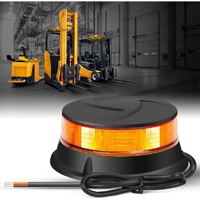DAYSEN LED Amber Beacon Strobe Light, 4.2" Flashing Emergency Lights, Permanent Mount 360°Rotating Rooftop Safety Warning Light for Trucks Tractors Golf Carts UTV & ATV Car(Screw)