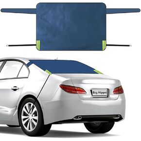 غطاء ثلجي للزجاج الأمامي الخلفي لفرس النهر الكبير مناسب لجميع الأحوال الجوية للنافذة الخلفية غطاء الصقيع 600D أكسفورد للسيارة غطاء الزجاج الأمامي الخلفي لشتاء السيارة يناسب شاحنة سيدان SUV Van، أزرق (57.1 بوصة × 35.4 بوصة) in Kuwait