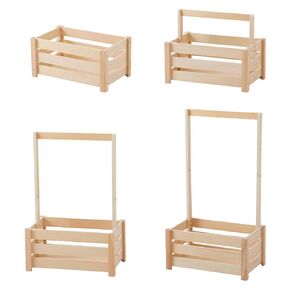 HI BABY MONMENT Wood Basket for Gifts,Baby Shower Crate Closet Baby Storage Crate Hamper with Handle Adjustable and Garland for Pregnancy New Parent (Boho Combo)