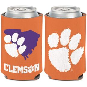 WinCraft NCAA Clemson University Tigers State Shape 1 Pack 12 oz. 2-Sided Can Cooler
