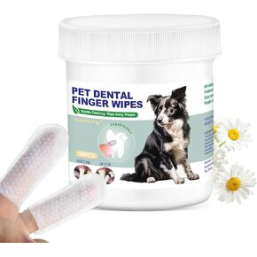 Havenfly Pet Teeth Cleaning Finger Wipes for Dogs & Cats, Dog Dental Wipes for Removing Plaque and Tartar Buildup, No-Rinse Disposable Gentle Cleaning & Gum Care Pet Wipes, 50 Counts