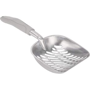 Velaurs Cat Litter Scoop, Stainless Steel Metal Cat Litter Scooper Cat Litter Sifter Pet Scoop with Handle for Litter Box, Grey