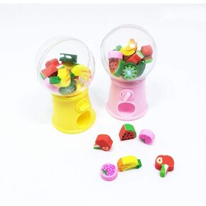 Pencil Erasers Fruit Animal Shaped Machine Eraser Kids Gift School Office Correction Supplies Nice and Clever Mini Rubber Kawaii Student Stationery Fruit-Shaped erasers