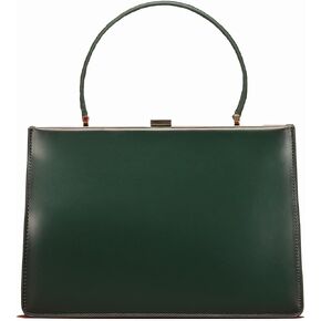 Waiyqju Clip Closure Luxury Genuine Leather Women's Handbag Temperament Age Reduction Commuter Bag
