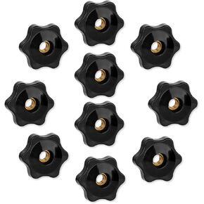 Bewudy 10 Pack 6-Star Knob, 1/4"-20 Inch Knob Screw-On Type Threaded Knob, M6 Through Hole Knob Female Thread Clamping Nut for Mechanical Equipment in Kuwait