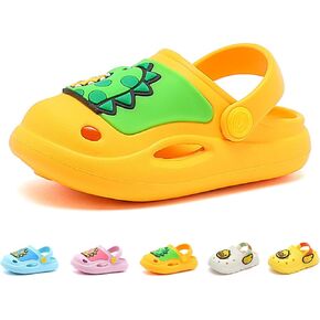 B.Duck Little Kids Toddler Clogs Garden Shoes Boys Girls Cartoon Dinosaur Slides Non-Slip Pool Sandals