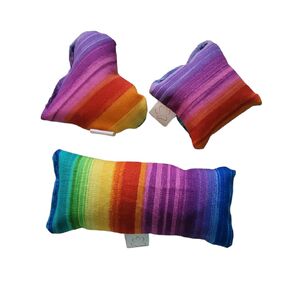 Rainbow Catnip Pillow Toy Kicker. Made with Organic Catnip (Heart)