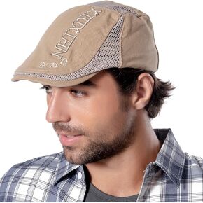 HLLMAN Cabbie Hats for Men Summer,Cotton Beret Newsboy Hat Ivy Gatsby Adjustable Flat Cap Beret for Driving
