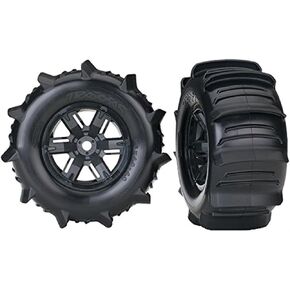 Traxxas 7773 X-Maxx Paddle Tires and Wheels Pre-Glued and Mounted (Pair)