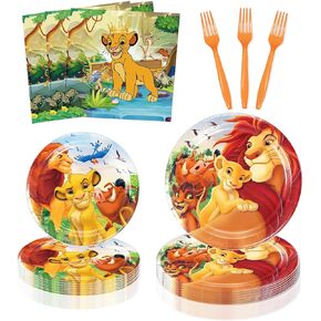 80 Pcs Lion King Party Supplies Disposable Tableware Include Plates,Cupsand Napkins for Girls and Boys Lion King Party Decoration (Serves 20) in Kuwait