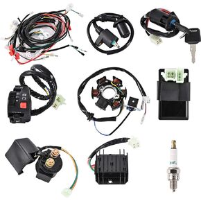 Trkimal Complete Wiring Harness kit Electrics Wire Loom Assembly with Full Copper Wire Stator CDI regulator ignition switch, ATV switch For 4-Stroke GY6 125cc 150cc Pit Bike Scooter ATV Quad Go Kart