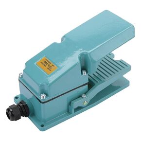 Foot Pedal Switch, TFS-302 Nonslip Aluminum Shell Electric Momentary Foot Pedal Switch, AC 250V 15A Foot Switch for Textile Equipment, Welding Device, Printing Device