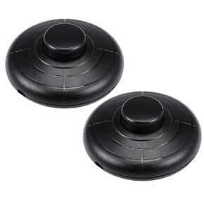 uxcell Inline Foot Pedal Push Button Switch, Round Lamp Light Foot Control ON/Off Latching Footswitch Transparent 2Pcs