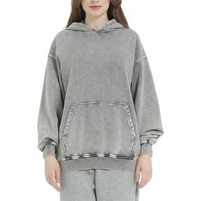 GETUBACK Women's Hoodies Sweatshirts Wash Loose Hoodie Sweatshirt Long Sleeve Kangaroo Pocket Pullovers Top