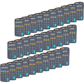 Basic Calculator Dual Power 8 Digit Desktop Calculator (Black,Set of 5)