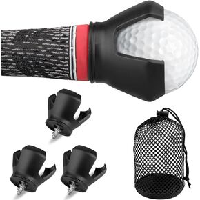 Golf Ball Retriever 3-Prong Golf Ball Picker Upper Golf Ball Grabber with Screw, Ball Retriever Tool for Putter Golf Accessories for Men Great Gift for Golfer Dad 1 Mesh Bag Included(3 Packs)