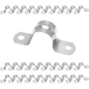 Howeall 30 قطعة M12 (1/2 بوصة) حزام أنابيب صلب، حزام بفتحتين على شكل حرف U حزام أنبوب من الفولاذ المقاوم للصدأ مشابك حزام شديدة التحمل لتثبيت الأنابيب أو الكابل in Kuwait