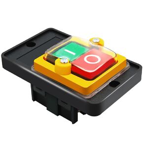 mxuteuk Waterproof Push Button Switch Motor On Off Switch Start Stop Switch Self Lock Mechanical Equipment Control Station 10A AC 220V/380V KAO-10KH