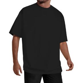 تيشيرتات رياضية عصرية للرجال بأكمام قصيرة وفضفاضة ورقبة دائرية وخفيفة الوزن وقمصان علوية صلبة للتمرين in Kuwait