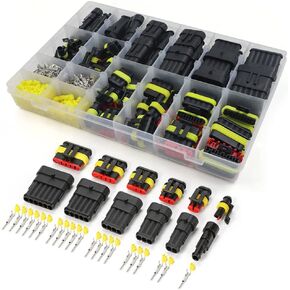 708 Pcs 43 Kits Waterproof Wire Connectors, Automotive Electrical Connector Kit Terminals Plug Car, Waterproof 1 2 3 4 5 6 Pin Electrical Wire Connector Plug for Motorcycle, Car, Truck