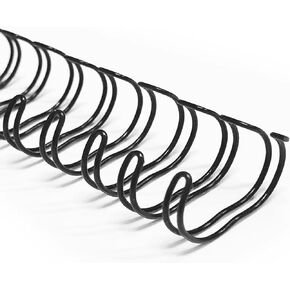 TOTiyea 100 Pack Double Loop Wire Binding Spines, 3/8 Inch Diameter, 3:1 Pitch,32-Loop, Black, 60 Sheets Capacity, Letter Size