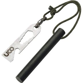 UCO Titan Fire striker Ferro Rod Fire Starting Survival Tool with Tether and Multitool, 20,000+ Strikes