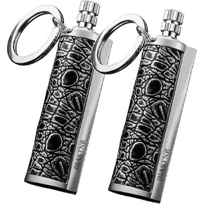 BIASTNR Permanent Match Matchstick Fire Starter - 2 Pack, Keychain Flint Metal Immortal Lighter, Kerosene Refillable Flint Lighter for Camping Hiking